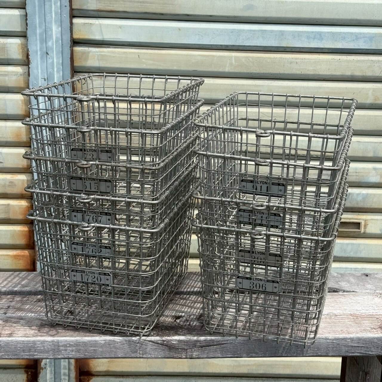【1950〜60年代】ビンテージ LYON ワイヤーバスケット アメリカン雑貨 店舗什器 インダストリアル #2235-1