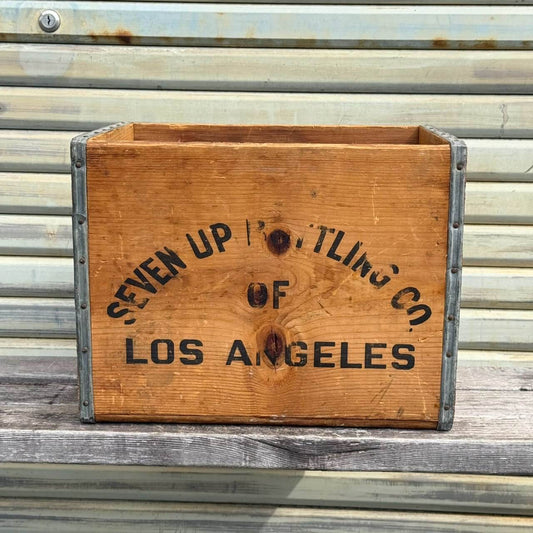 【1970年代】ビンテージ ガレージ アメリカン雑貨 店舗什器 7UP セブンアップ 木箱 ウッドボックス #2713-1