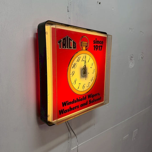 #2280【1980年代】ビンテージ TRICO ウォールクロック ライトサイン 壁掛け時計 アメリカ