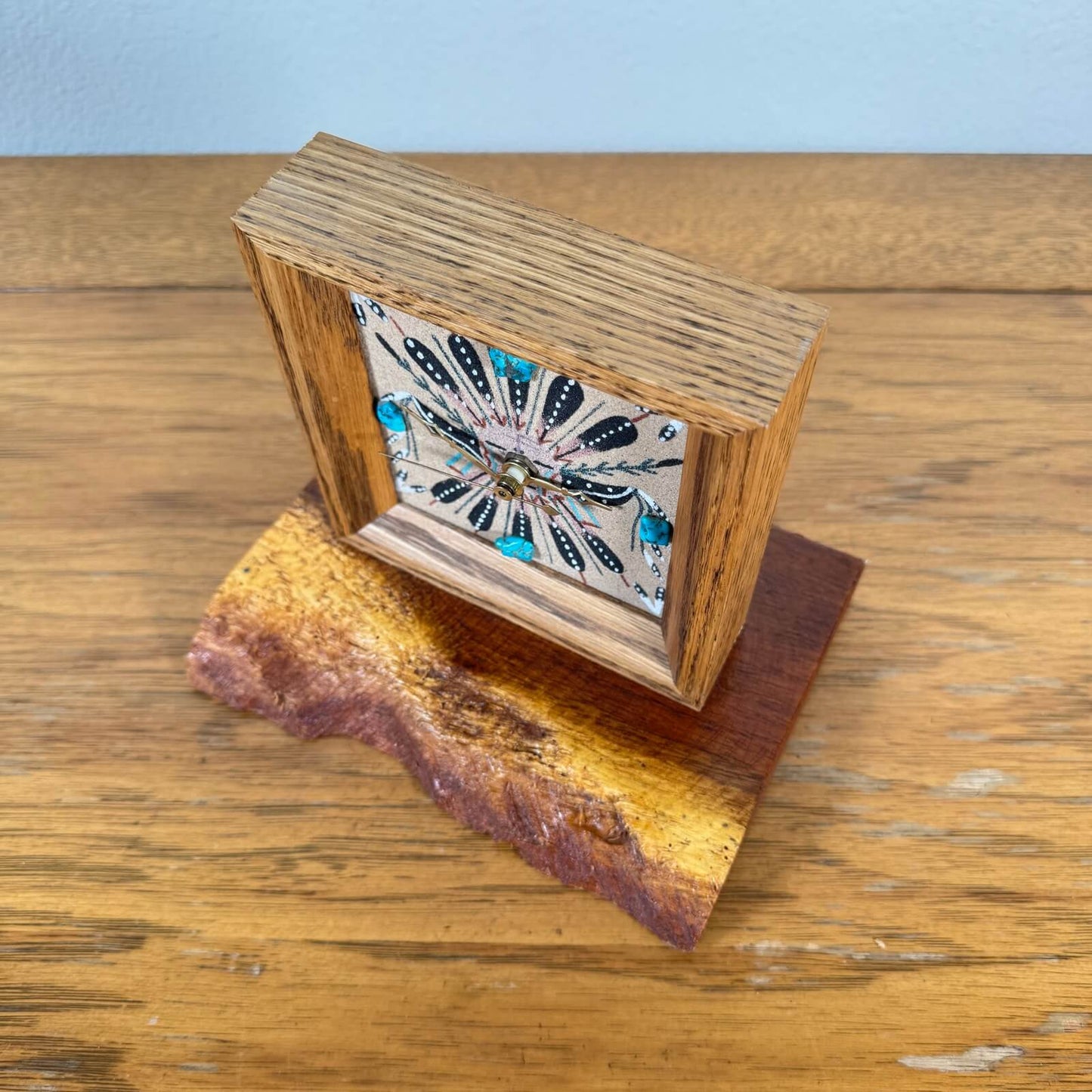 #1689 ナバホ族 サンドペインティング クロック 時計