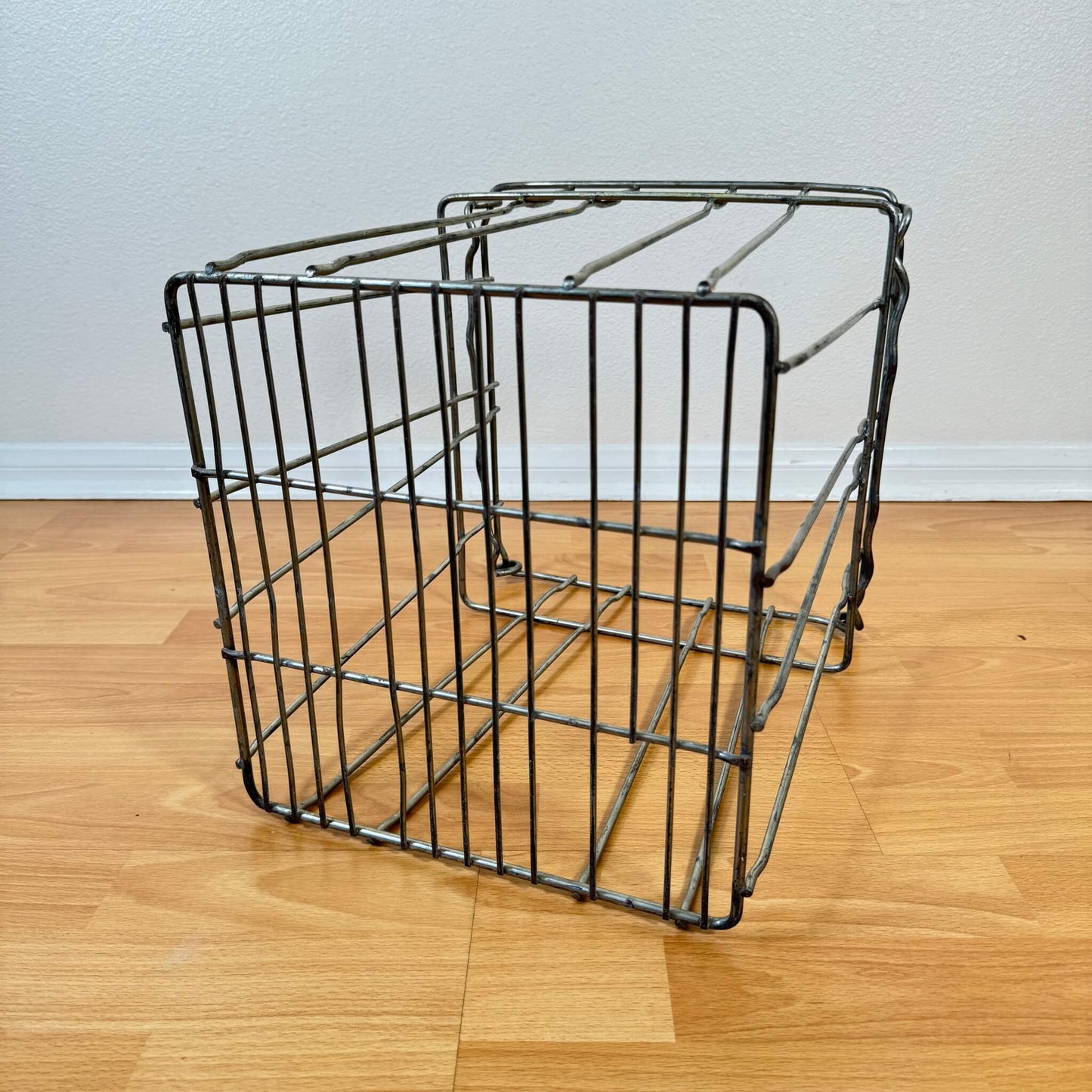 #1167-1 【1960-70年代】ビンテージ ワイヤーバスケット ミルククレート 収納ケース アメリカ