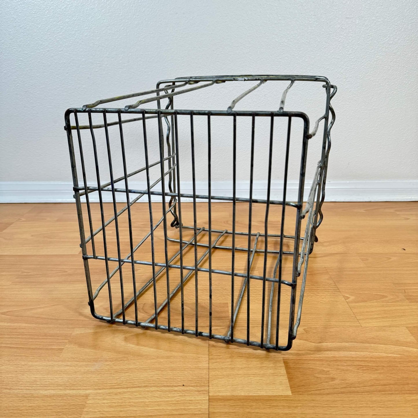 #1167-2 【1960-70年代】ビンテージ ワイヤーバスケット ミルククレート 収納ケース アメリカ