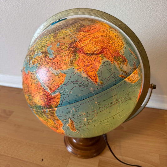 #1846【1987年製】ビンテージ SCAN-GLOBE 地球儀 ライト付き / インテリア照明 アメリカ