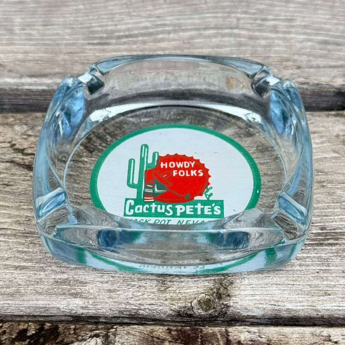 【ビンテージ】灰皿 ガラス アッシュトレイ アメリカン雑貨 店舗什器 トレイ レトロ #2541-2