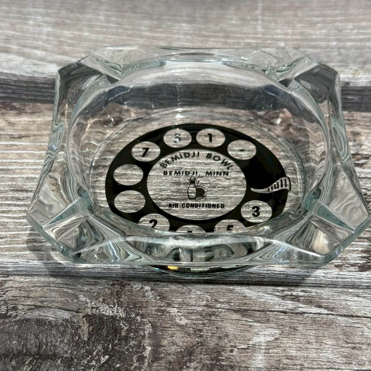 【ビンテージ】灰皿 ガラス アッシュトレイ アメリカン雑貨 店舗什器 トレイ レトロ #2541-18