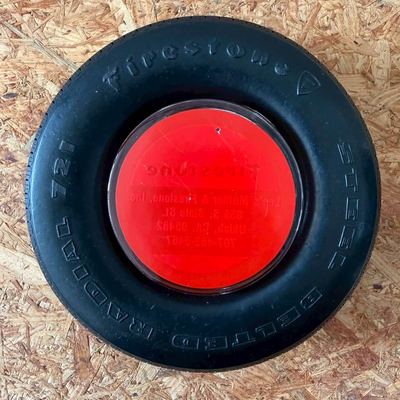 #2358【1970-80年代】ビンテージ Firestone タイヤ型 アドバタイジング灰皿 / ガレージ ノベルティ アメリカ