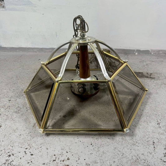 #2332 【1970-80年代】ビンテージ ガラス ペンダントランプ / ミッドセンチュリー 吊り下げ照明 天井照明 アメリカ