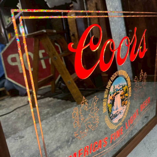 #2429【1979年製】ビンテージ パブミラー ライト付き / ウォールデコ アメリカ