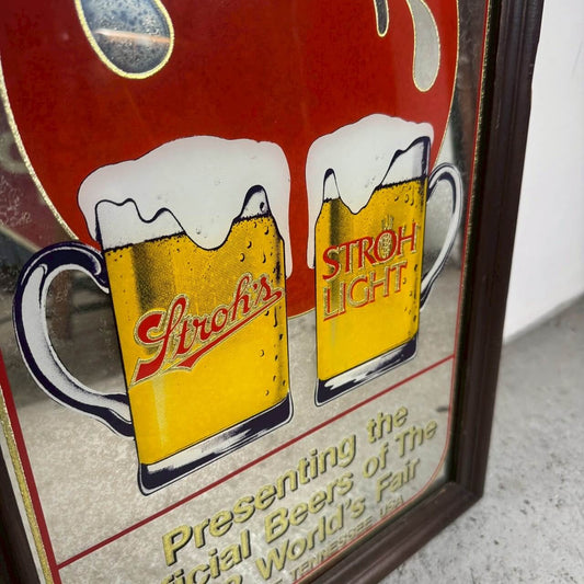 #2395【1980年代】STROH’S パブミラー / ウォールデコ World's Fair アメリカ
