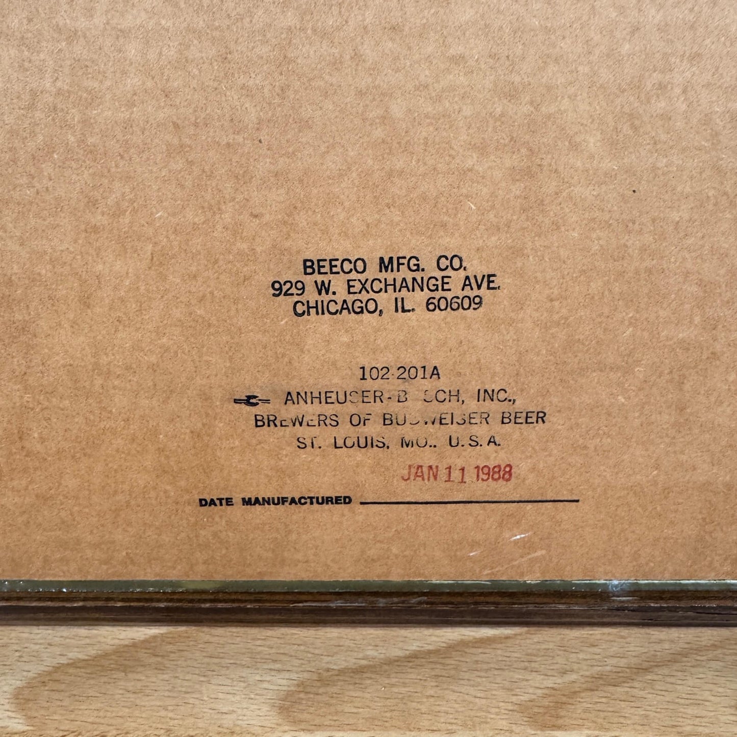 #1875【1988年】ビンテージ Budweiser バドワイザー パブミラー インテリア ディスプレイ