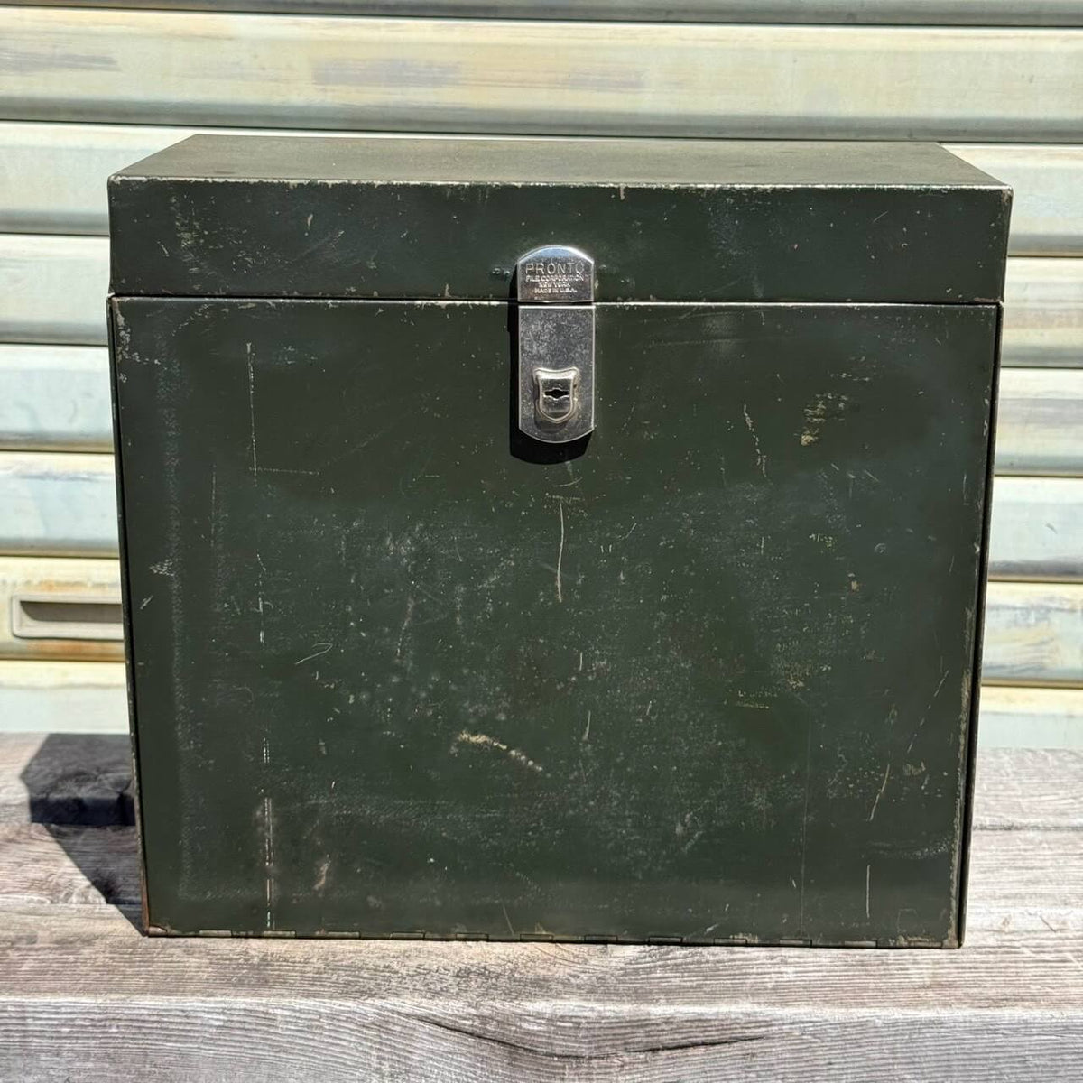 【1950-60年代】ビンテージ PRONTO FILE CORPORATION ファイルボックス アメリカン雑貨 鍵付き #2683