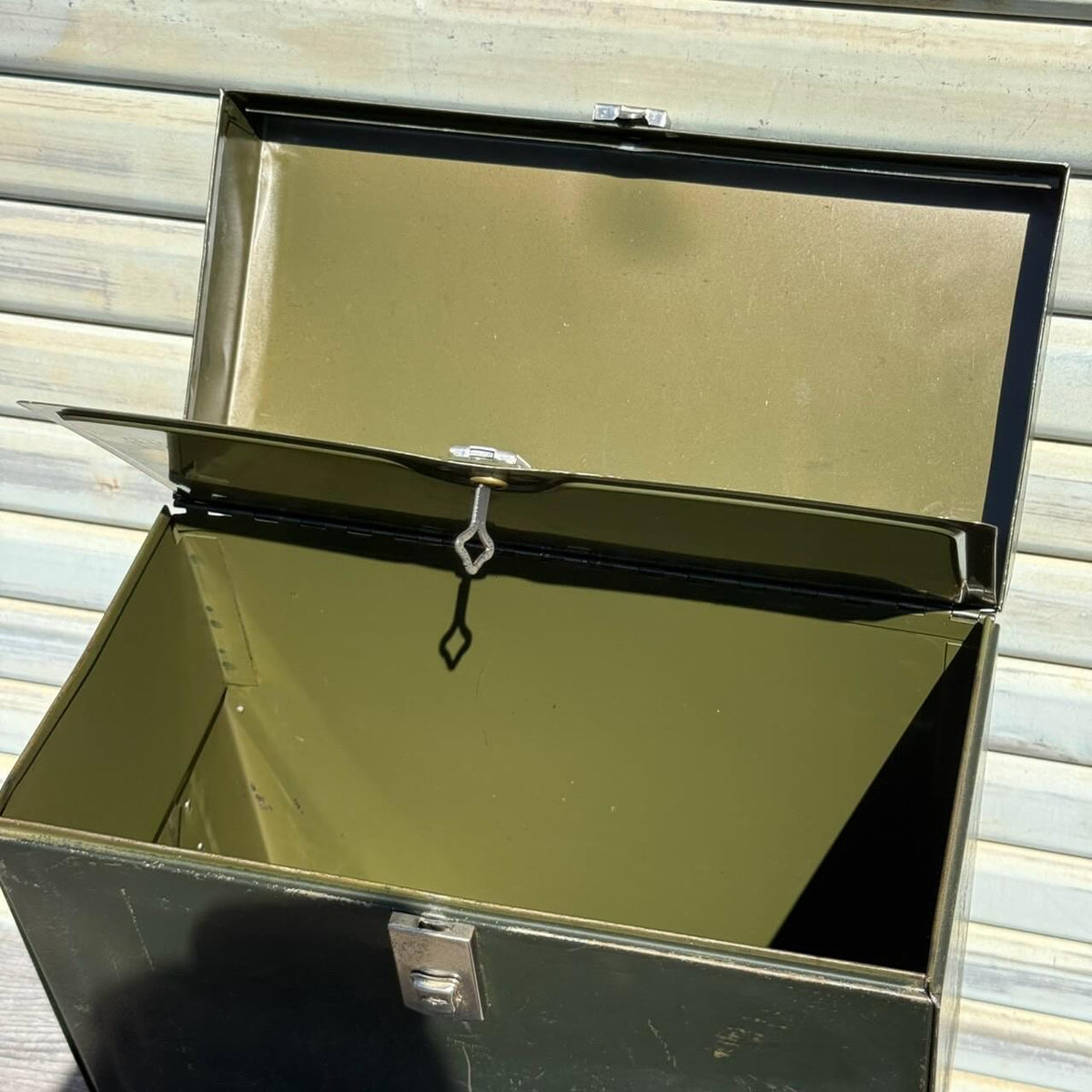 【1950-60年代】ビンテージ PRONTO FILE CORPORATION ファイルボックス アメリカン雑貨 鍵付き #2683