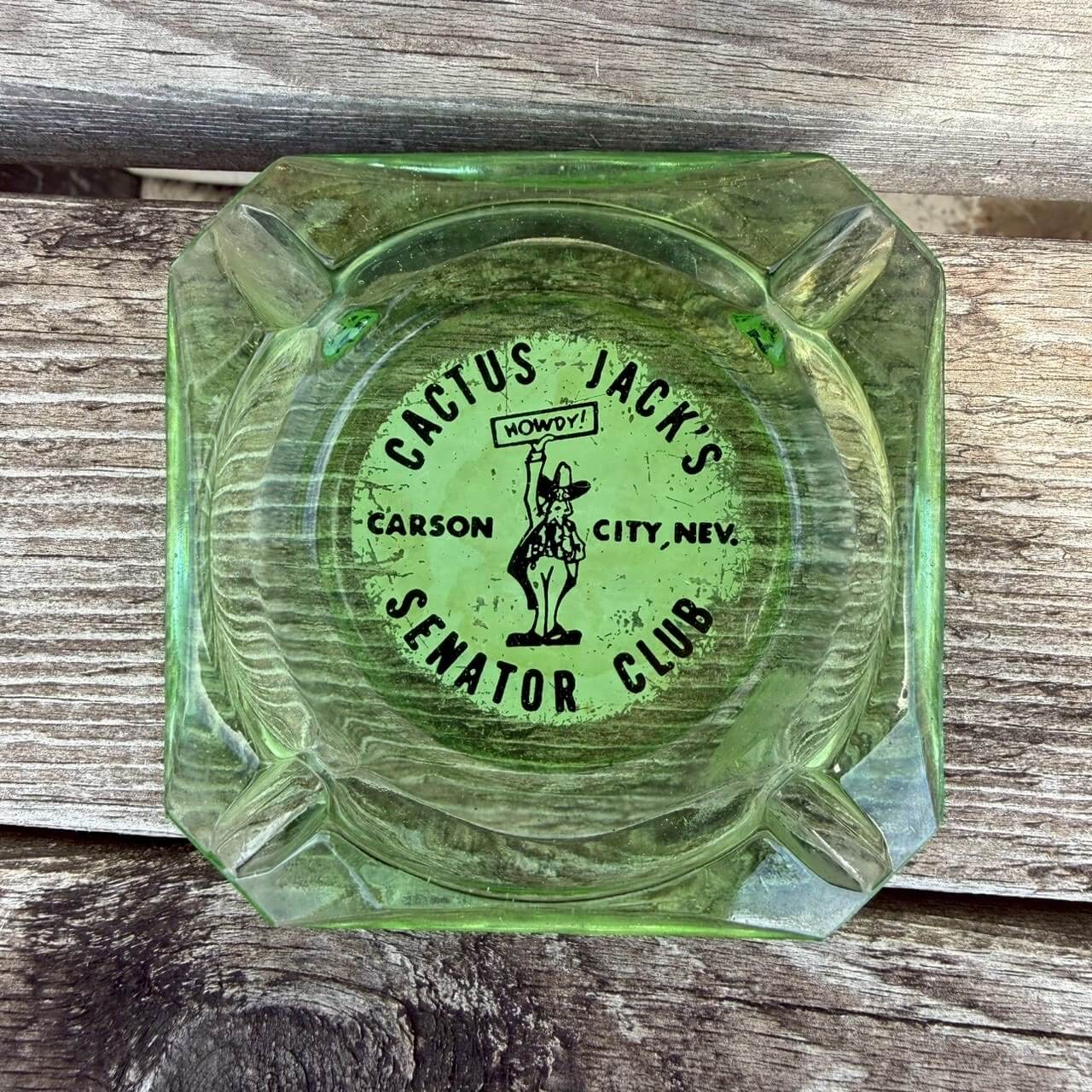【ビンテージ】灰皿 ガラス アッシュトレイ アメリカン雑貨 店舗什器 トレイ レトロ #2541-13