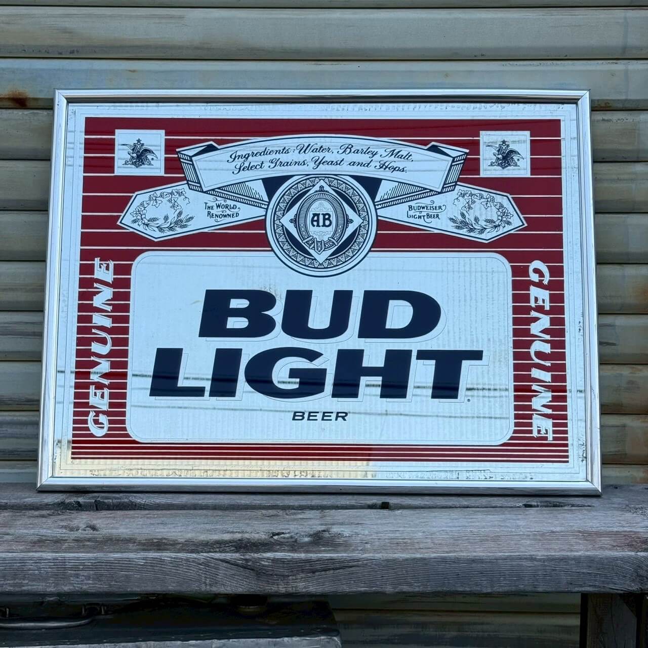 バドライト BudLight 鏡 ミラー アメリカ製 パブミラー 看板 I38I 1990年代】ビンテージ パブミラー アメリカン雑貨 店舗什器 バドライト
