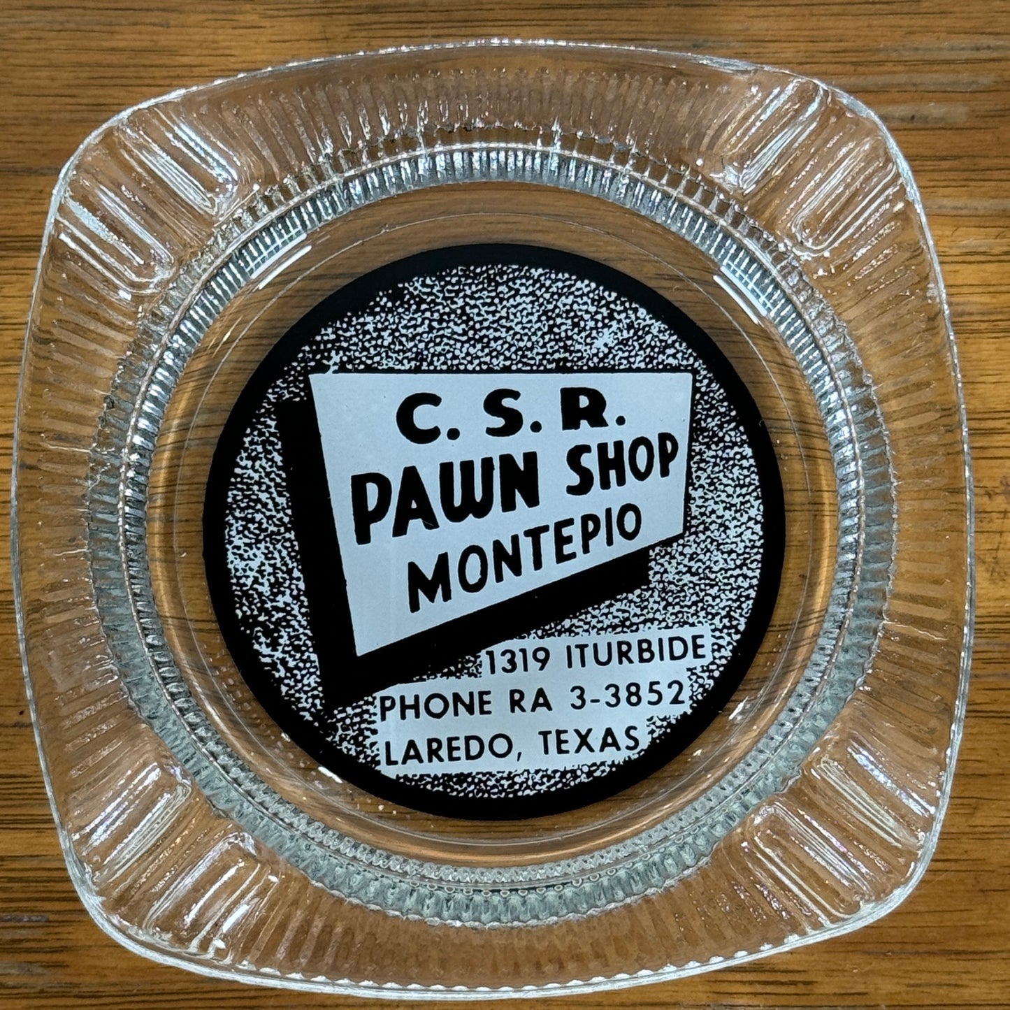 【1960-70年代】ビンテージ C.S.R. PAWN SHOP ガラス灰皿 / アッシュトレイ テキサス アメリカ #1247-16