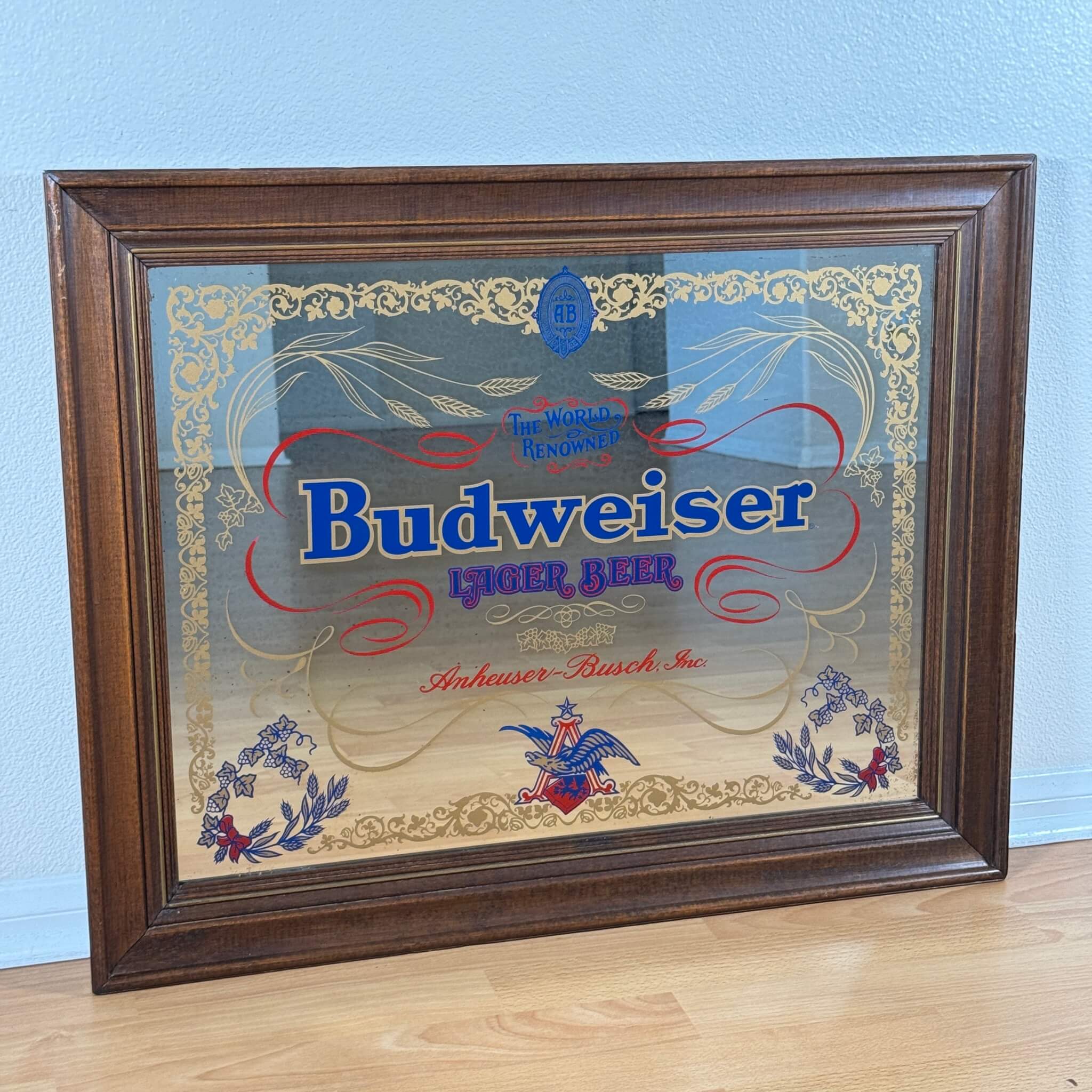 バドワイザー　Budweiser パブミラー80s ビンテージ 1934【1980年代】ビンテージ Budweiser（バドワイザー） パブミラー