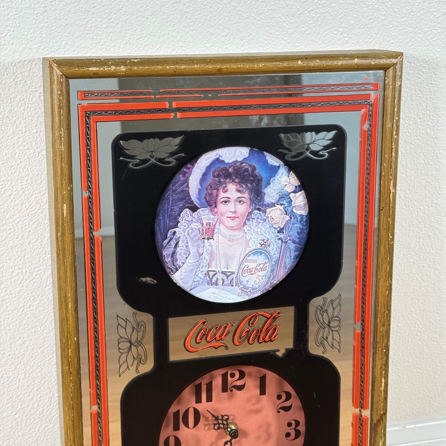 #1943【1980年代】ビンテージ Coca-Cola（コカ・コーラ） アドバタイジング ミラークロック アメリカ