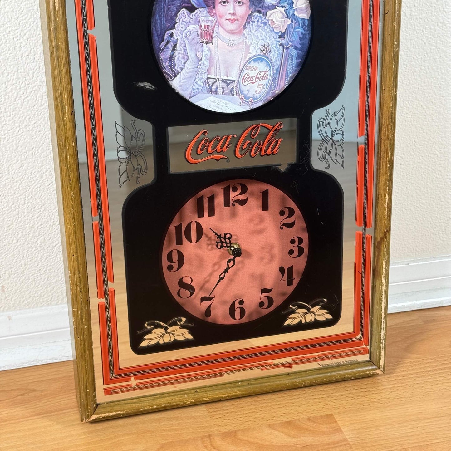 #1943【1980年代】ビンテージ Coca-Cola（コカ・コーラ） アドバタイジング ミラークロック アメリカ