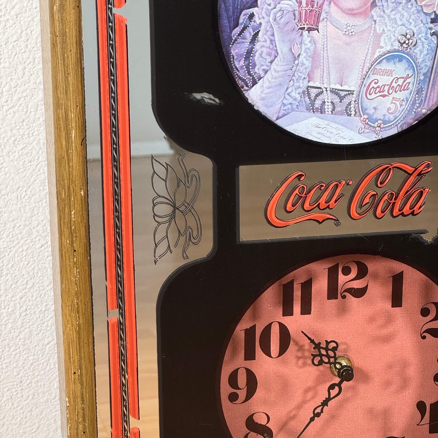 #1943【1980年代】ビンテージ Coca-Cola（コカ・コーラ） アドバタイジング ミラークロック アメリカ