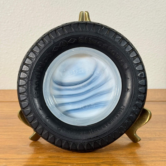 #2043【1950-60年代】ビンテージ B.F. Goodrich タイヤ灰皿 / マーブルガラス アメリカ