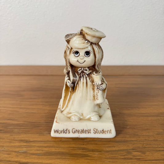 #2004【1976年製】ビンテージ R&W Berries メッセージドール / World's Greatest Student フィギュア アメリカ