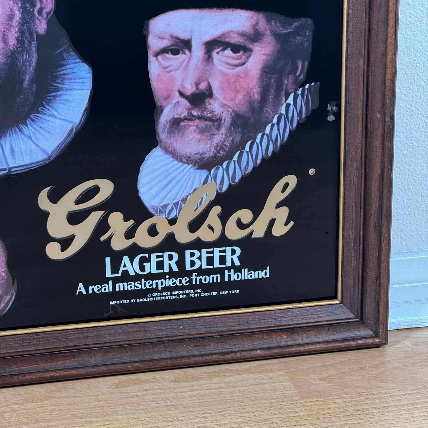 #1945【1980年代】ビンテージ Grolsch（グロールシュ） パブミラー / ウォールデコ アメリカ