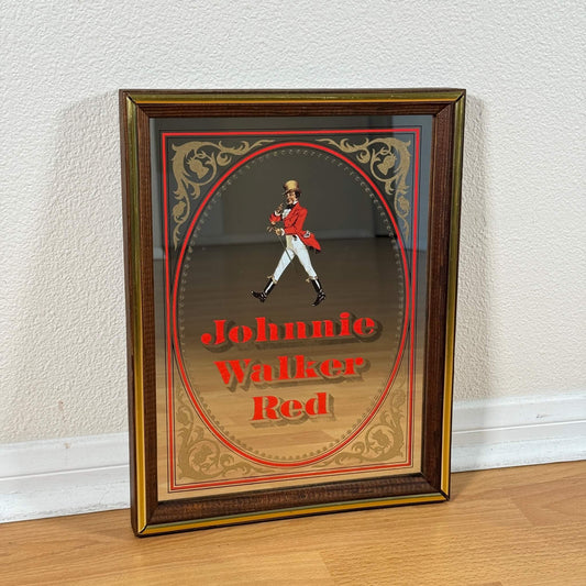 #1957【1980年代】ビンテージ Johnnie Walker Red パブミラー / ウォールデコ アメリカ