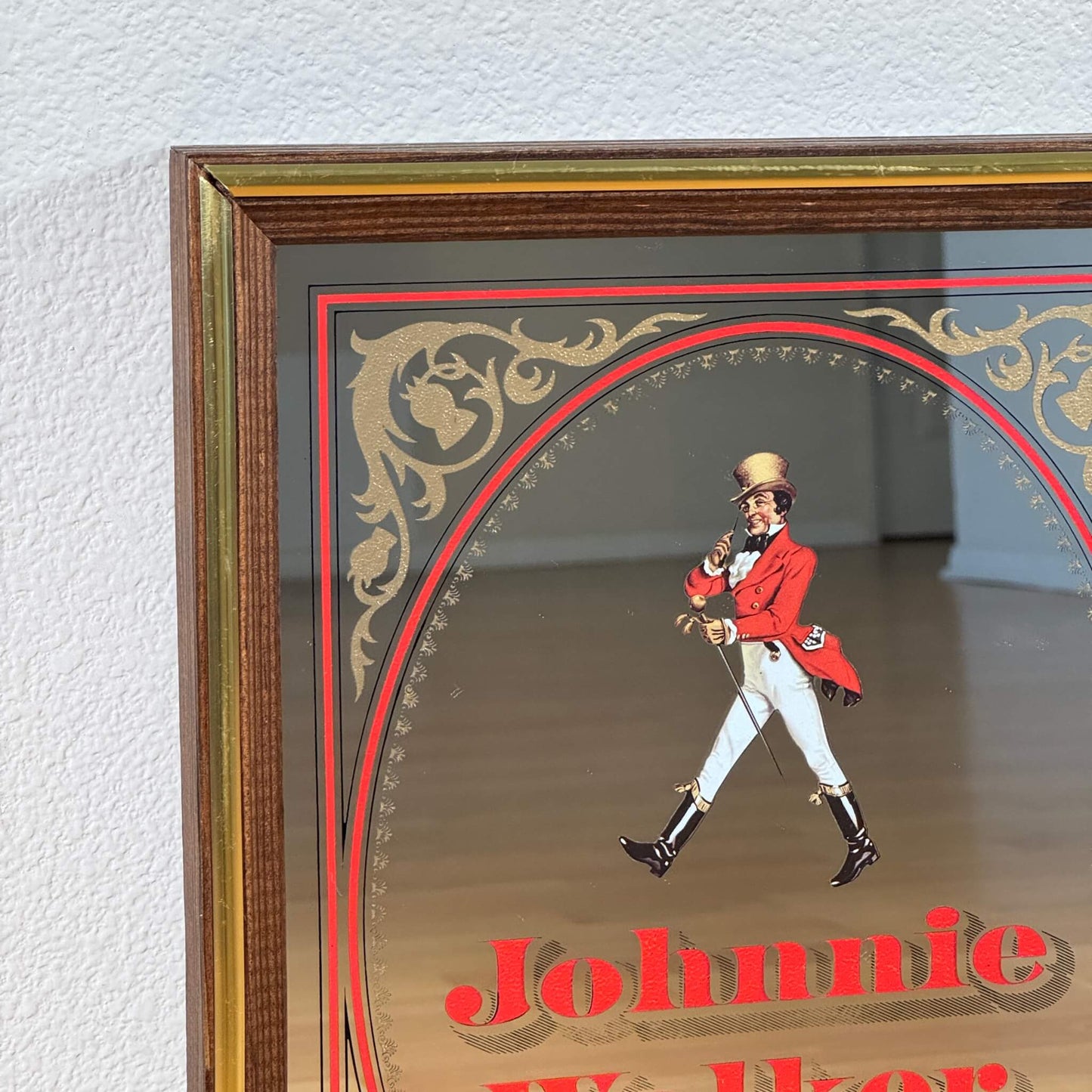 #1957【1980年代】ビンテージ Johnnie Walker Red パブミラー / ウォールデコ アメリカ