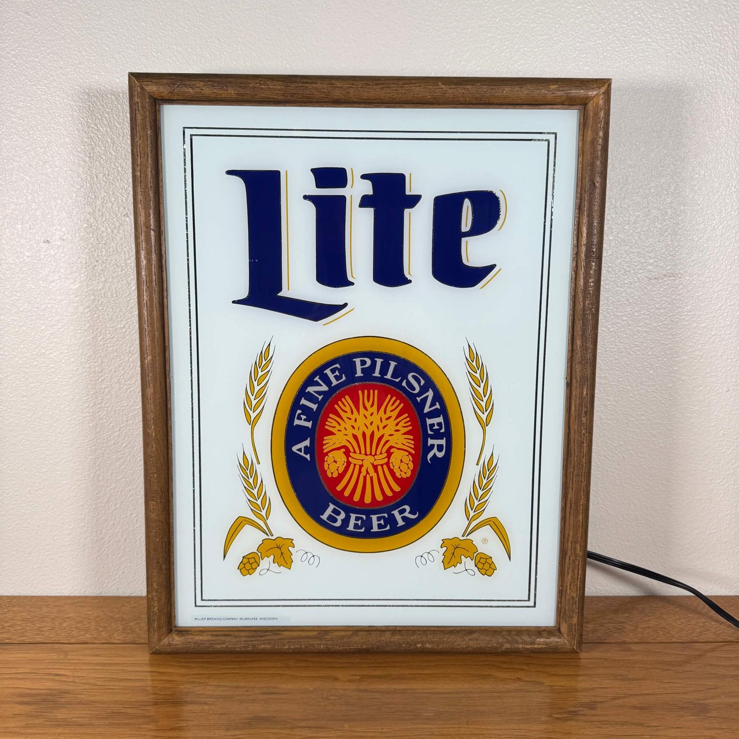 #1966【1986年製】ビンテージ Miller Lite ライトアップサイン / ウォールデコ アメリカ