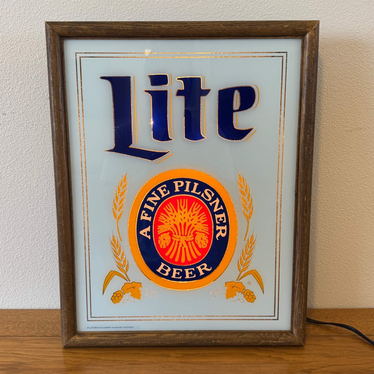 #1966【1986年製】ビンテージ Miller Lite ライトアップサイン / ウォールデコ アメリカ
