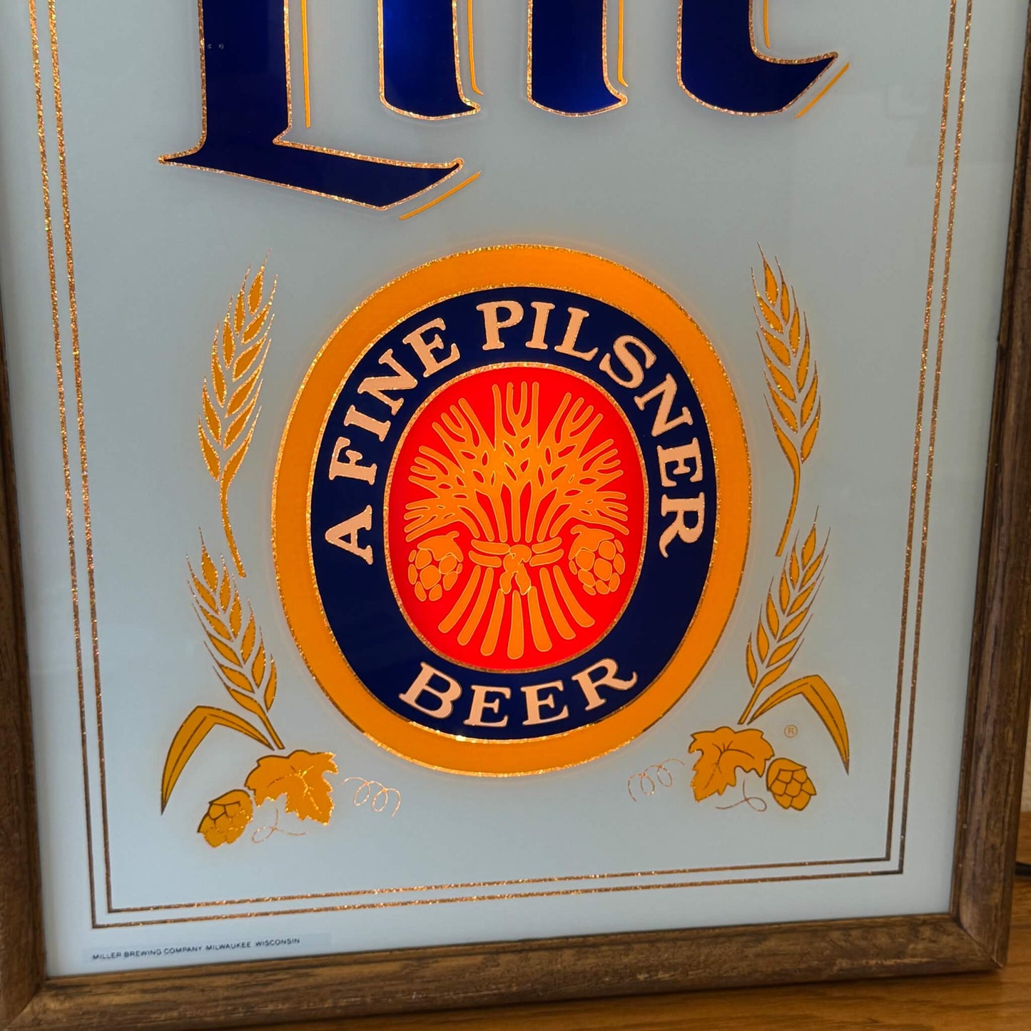 #1966【1986年製】ビンテージ Miller Lite ライトアップサイン / ウォールデコ アメリカ
