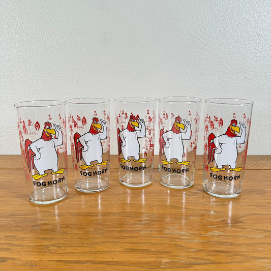 #1535【1970-80年代】ビンテージ ルーニー・テューンズ フォグホーン・レグホーン グラス コレクタブル アメリカ （在庫残り4つ）