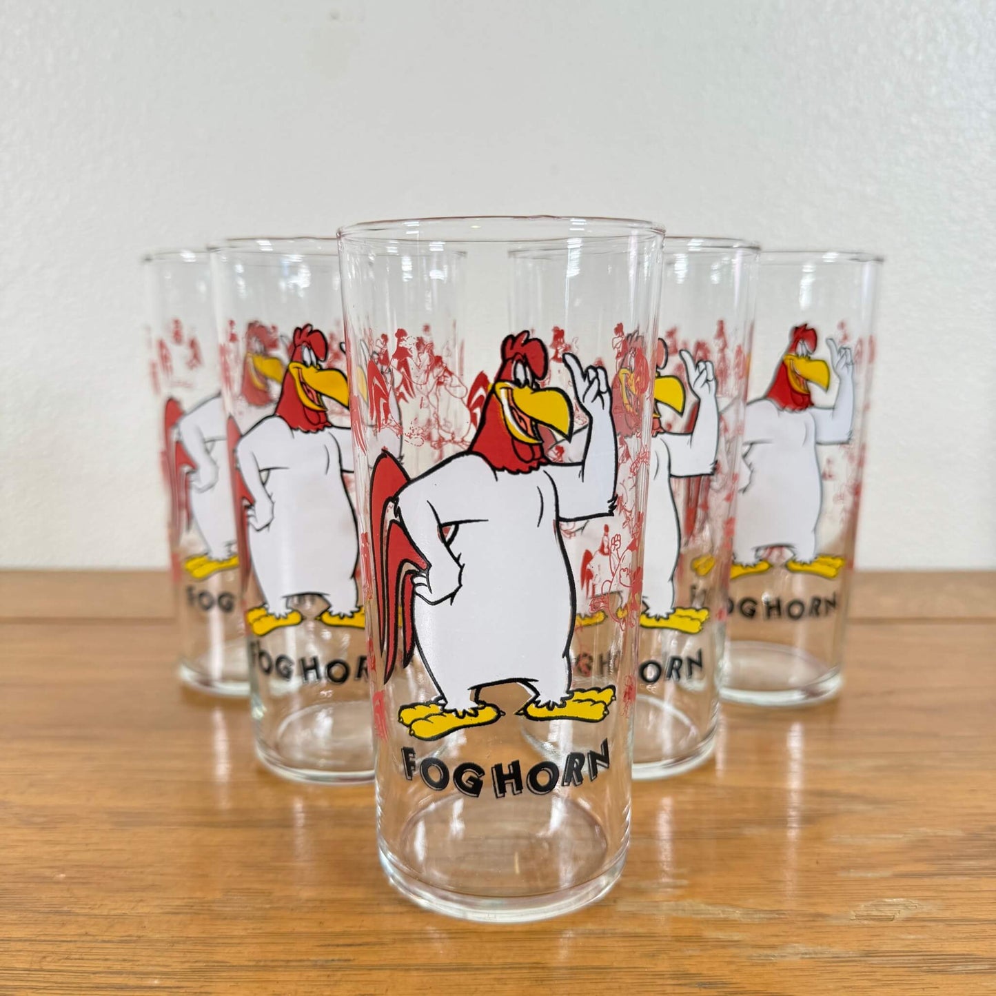 #1535【1970-80年代】ビンテージ ルーニー・テューンズ フォグホーン・レグホーン グラス コレクタブル アメリカ （在庫残り4つ）