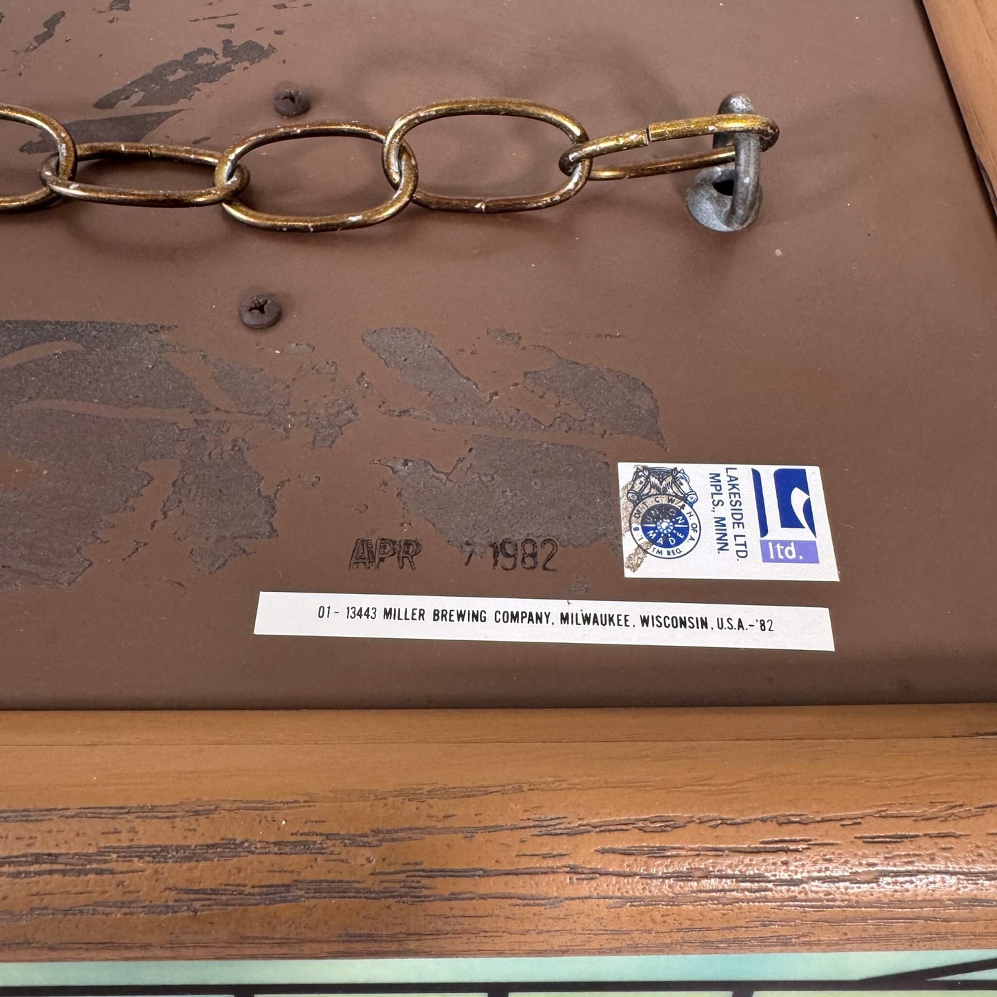 #1918【1982年製】ビンテージ Miller High Life（ミラー ハイライフ） プールランプ / ビールライト アメリカ