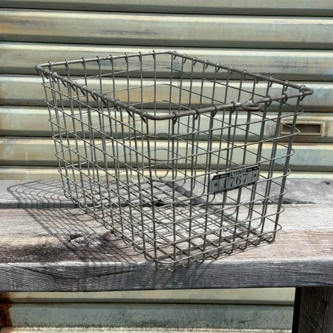 【1950〜60年代】ビンテージ LYON ワイヤーバスケット アメリカン雑貨 店舗什器 インダストリアル #2235-1