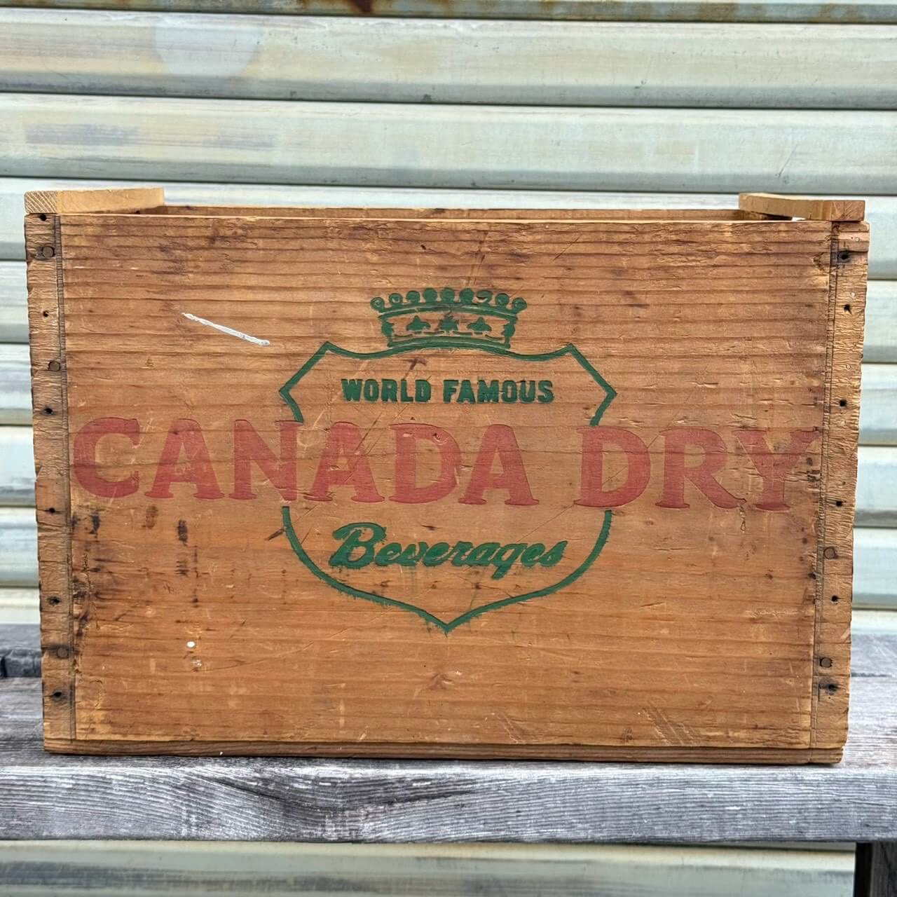 【1960-70年代】ビンテージ 木箱 アメリカン雑貨 店舗什器 カナダドライ ボトルケース ウッドクレート #2780