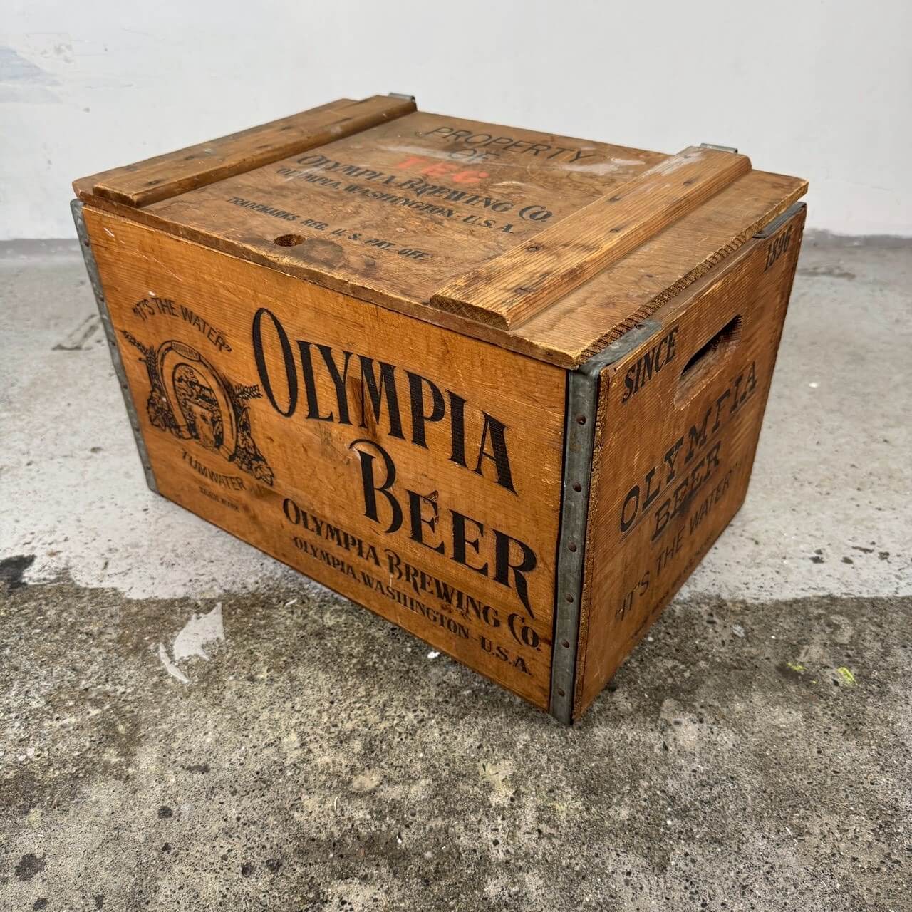 #2537【1970-80年代】OLYMPIA BEER 木箱 ウッドクレート オリンピアビール アメリカ