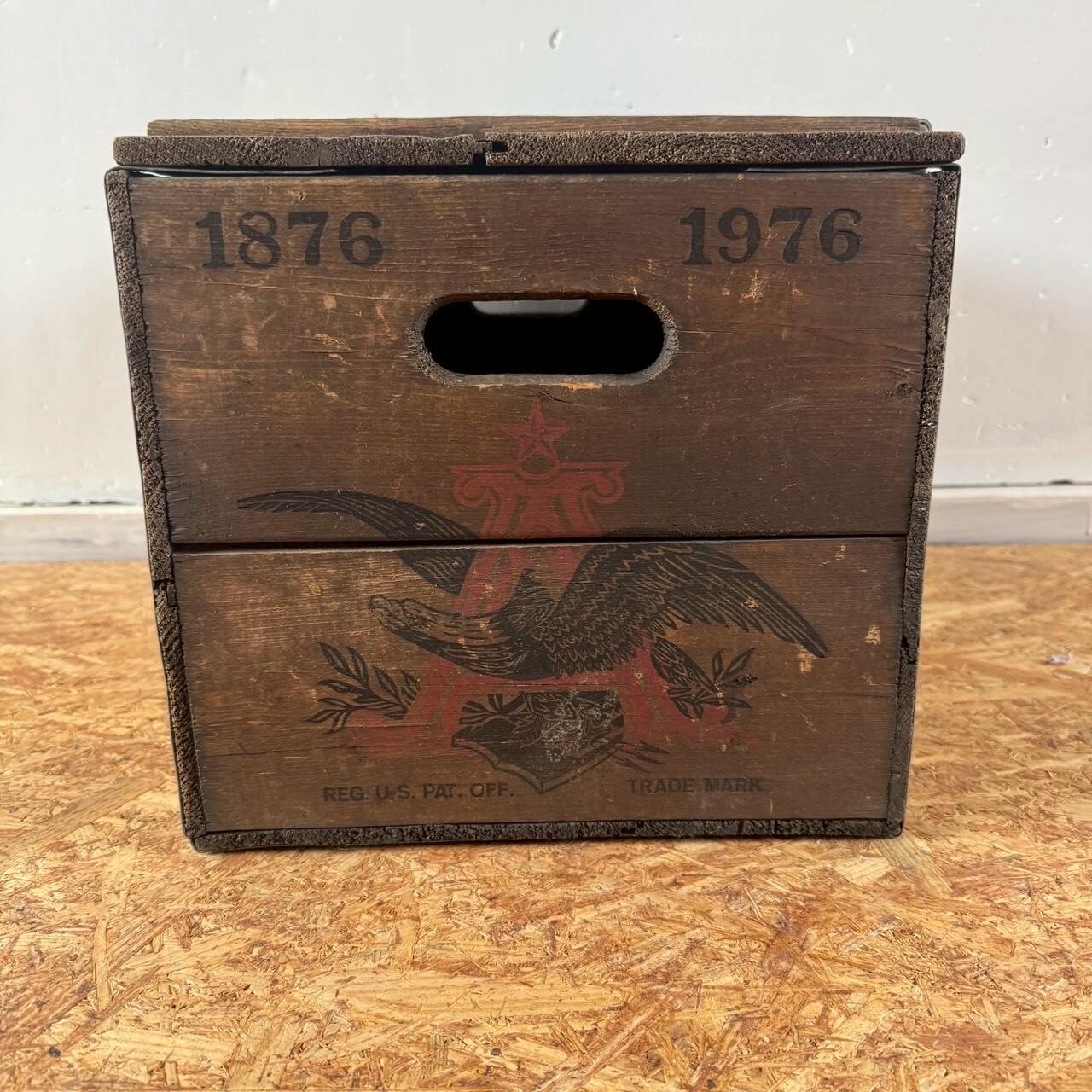 #2520【1970-80年代】ビンテージ 木箱 BUDWEISER バドワイザー ウッドボックス 蓋付き 収納ケース アメリカ