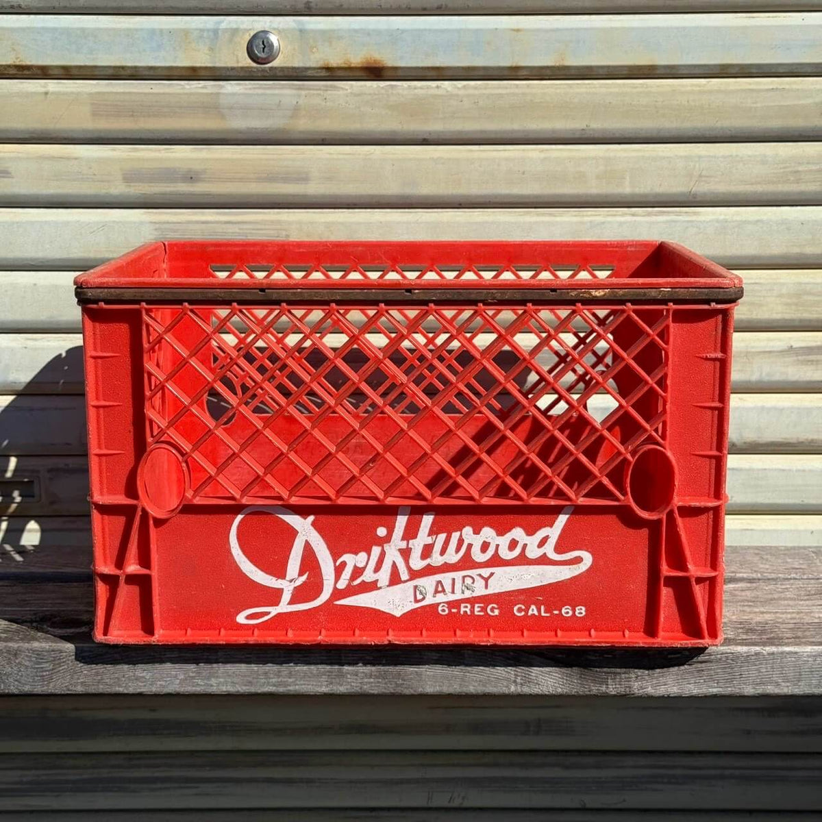 【1960年代】ビンテージ Driftwood Dairy ミルククレート プラスチックボックス 収納ケース #2868