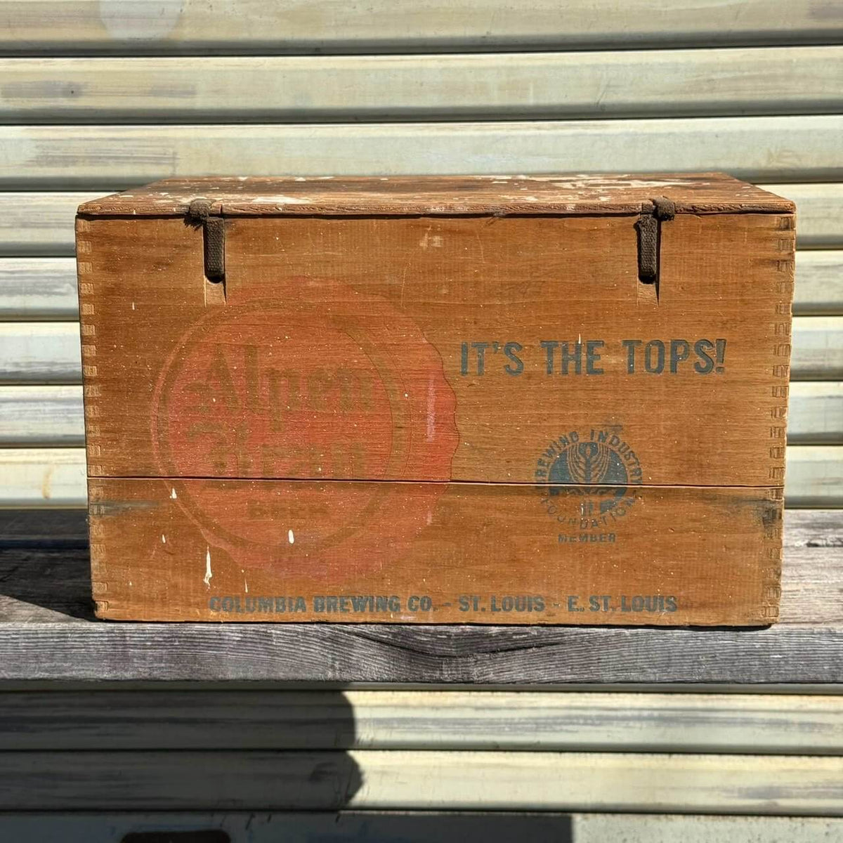 【1950年代】ビンテージ 蓋付き木箱 アメリカン雑貨 店舗什器 アルペンブラウ ビールケース ウッドクレート #2778