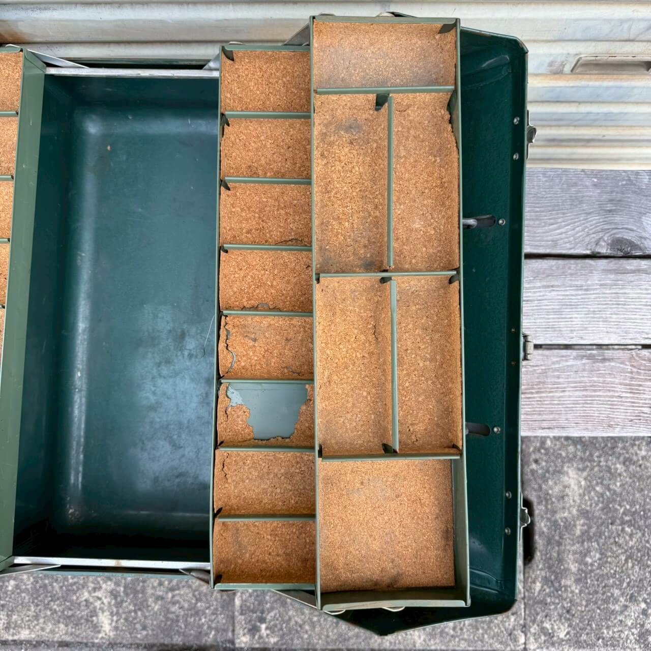 【1960-70年代】ビンテージ ツールボックス アメリカン雑貨 店舗什器 多段トレー 工具箱 メタルボックス #2378