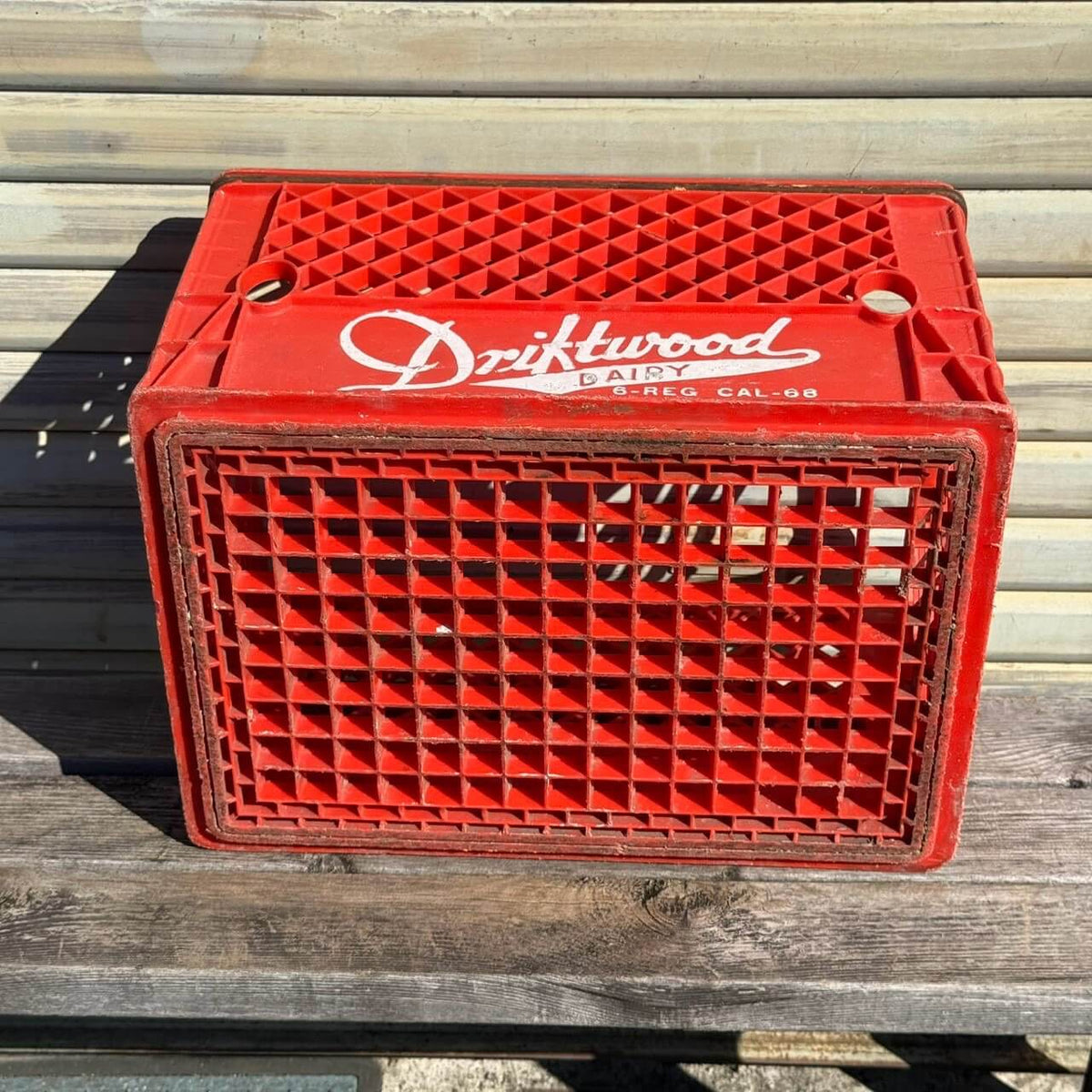 【1960年代】ビンテージ Driftwood Dairy ミルククレート プラスチックボックス 収納ケース #2868