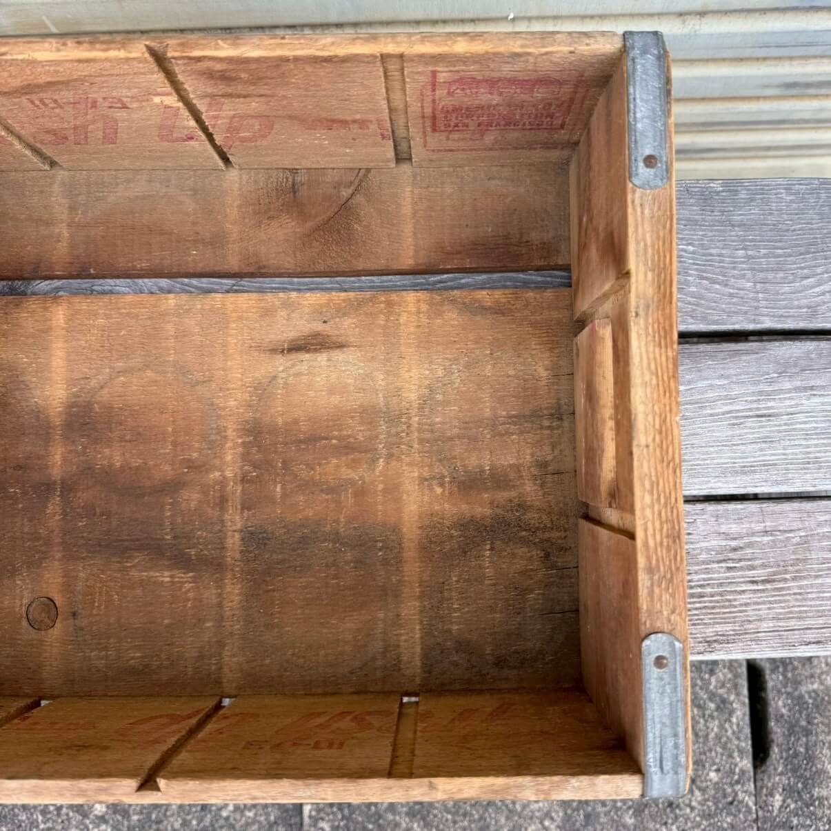 【1970年代】ビンテージ 7UP 木箱 アメリカン雑貨 店舗什器 ウッドクレート 収納ボックス #2307
