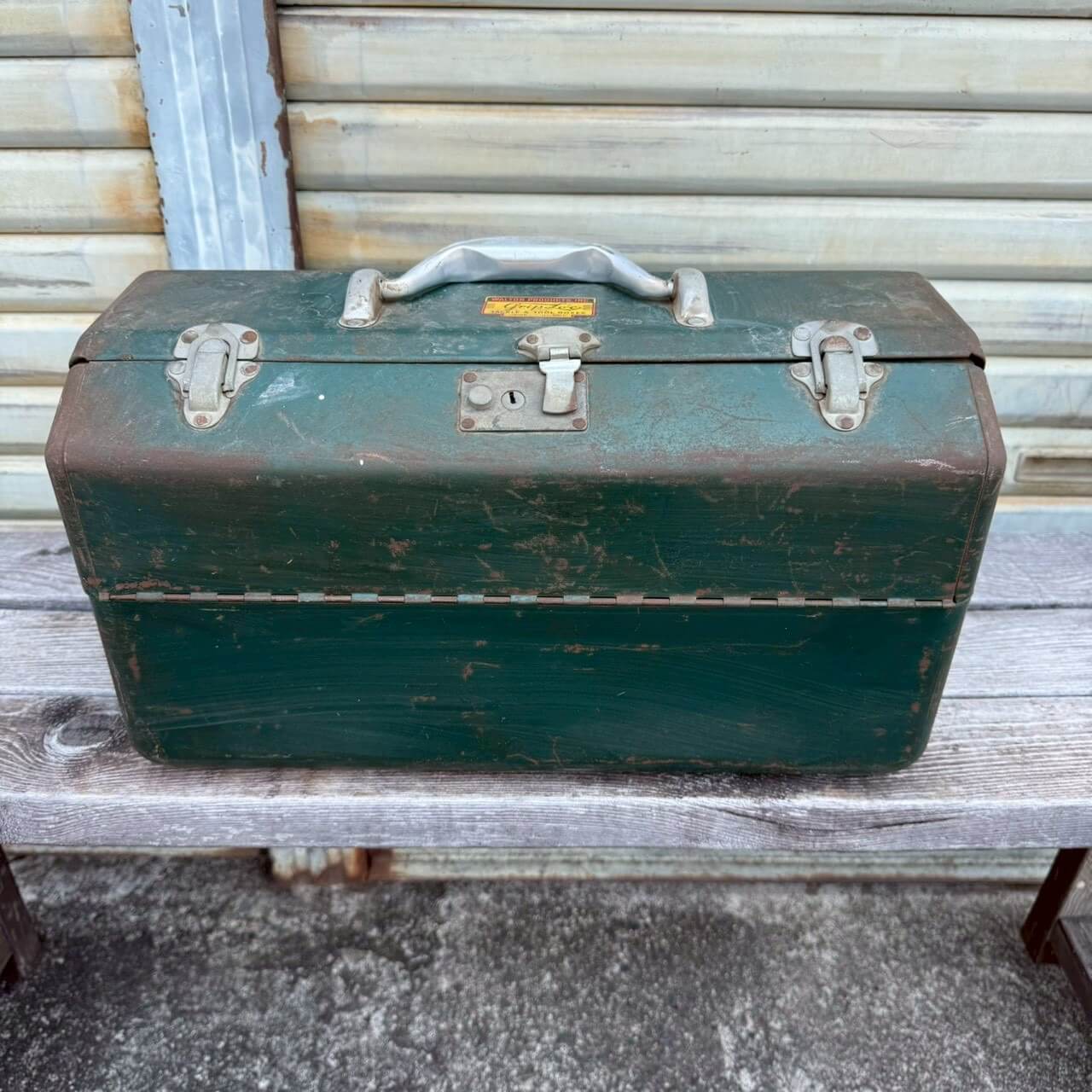 【1960-70年代】ビンテージ ツールボックス アメリカン雑貨 店舗什器 多段トレー 工具箱 メタルボックス #2378