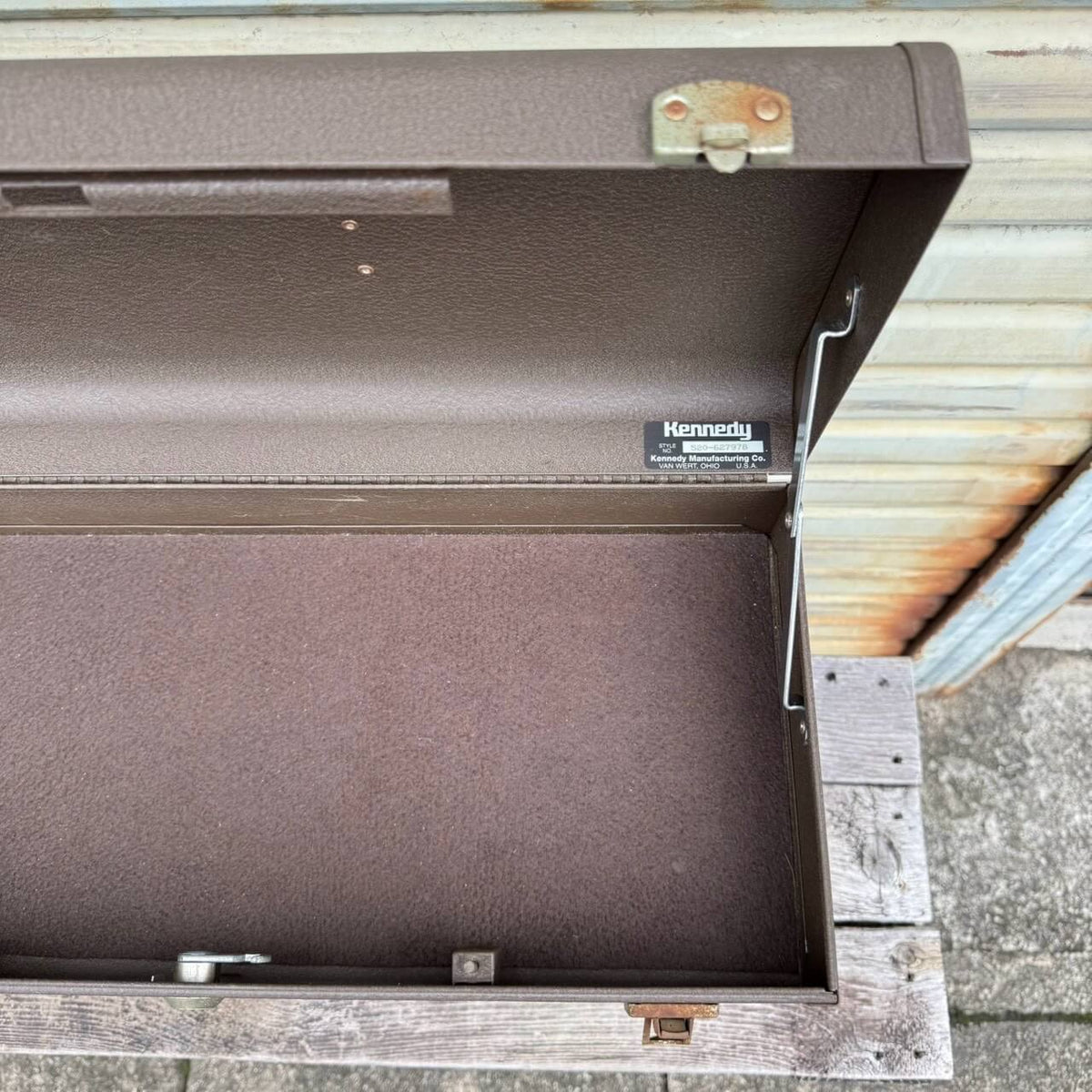 【1970年代】ビンテージ ツールボックス ガレージ アメリカン雑貨 店舗什器 KENNEDY 工具箱 鍵付き #2795
