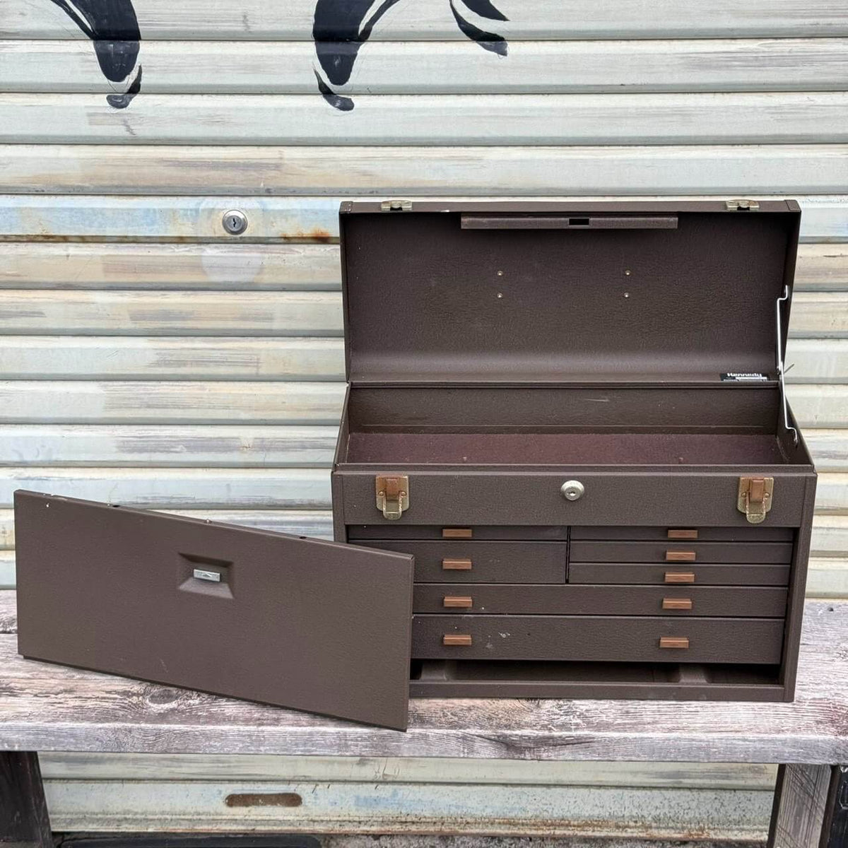 【1970年代】ビンテージ ツールボックス ガレージ アメリカン雑貨 店舗什器 KENNEDY 工具箱 鍵付き #2795