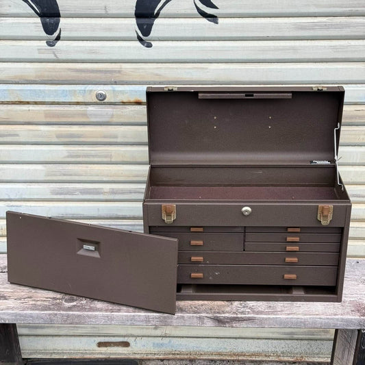 【1970年代】ビンテージ ツールボックス ガレージ アメリカン雑貨 店舗什器 KENNEDY 工具箱 鍵付き #2795