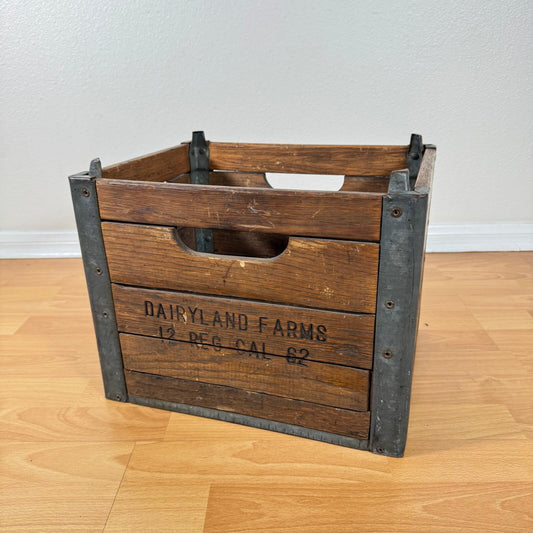#2112【1962年製】ビンテージ DAIRYLAND FARMS ミルククレート / 木箱 ウッドボックス アメリカ