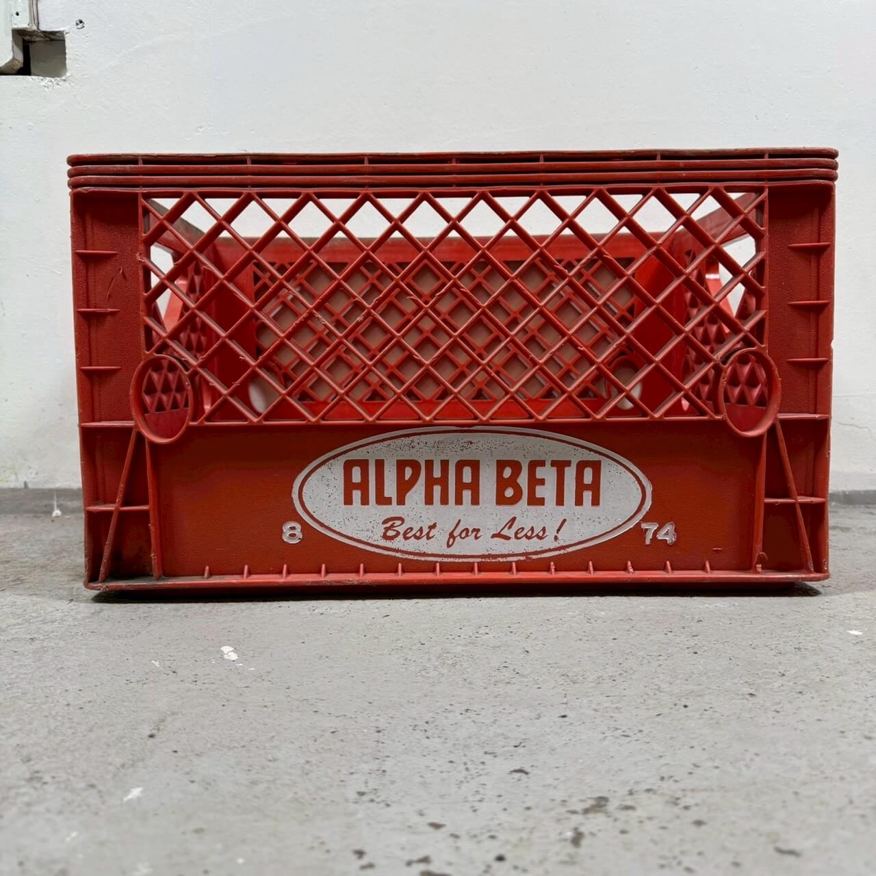 【1974年】ビンテージ ALPHA BETA ミルククレート アメリカン雑貨 収納ボックス プラスチック #2516