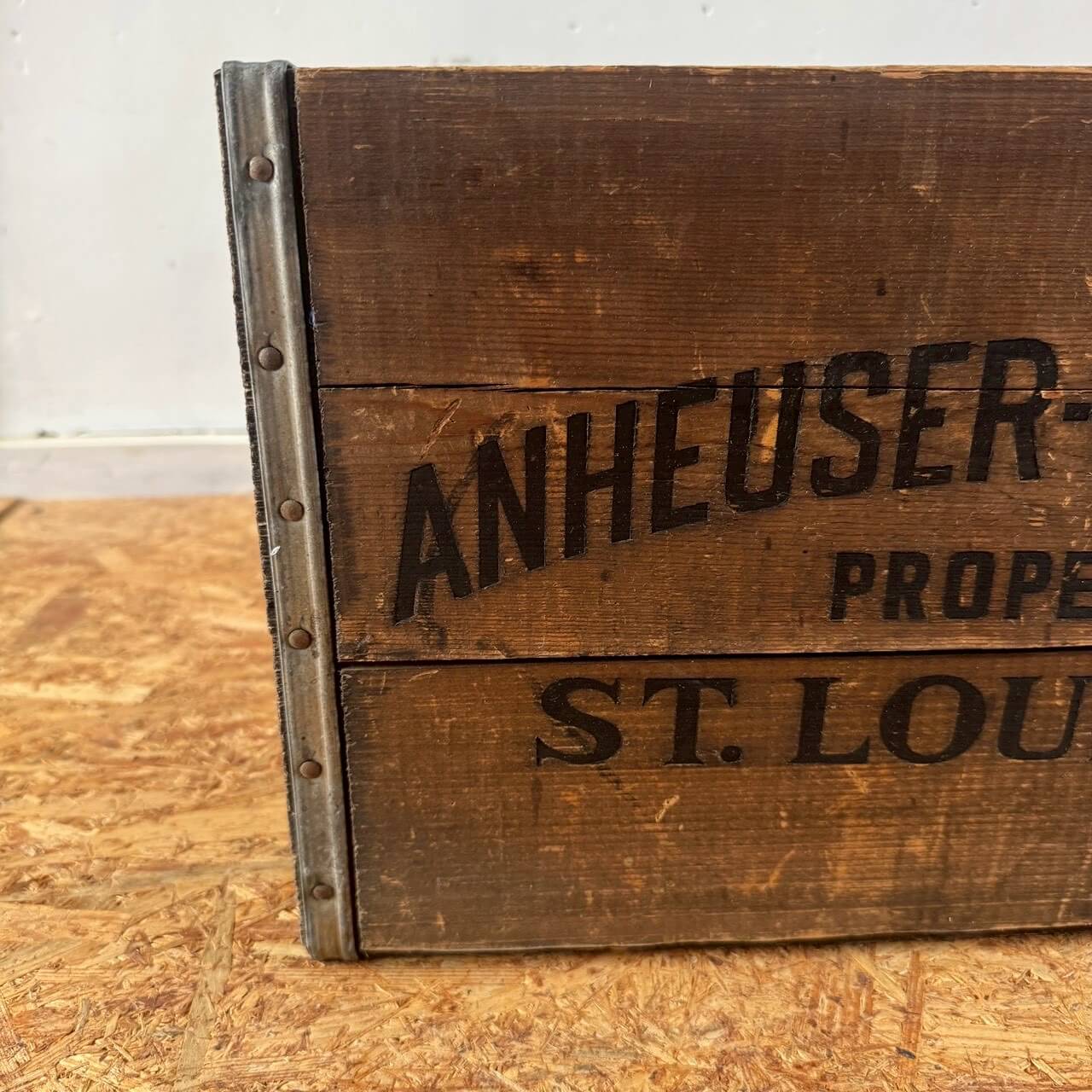 #2520【1970-80年代】ビンテージ 木箱 BUDWEISER バドワイザー ウッドボックス 蓋付き 収納ケース アメリカ